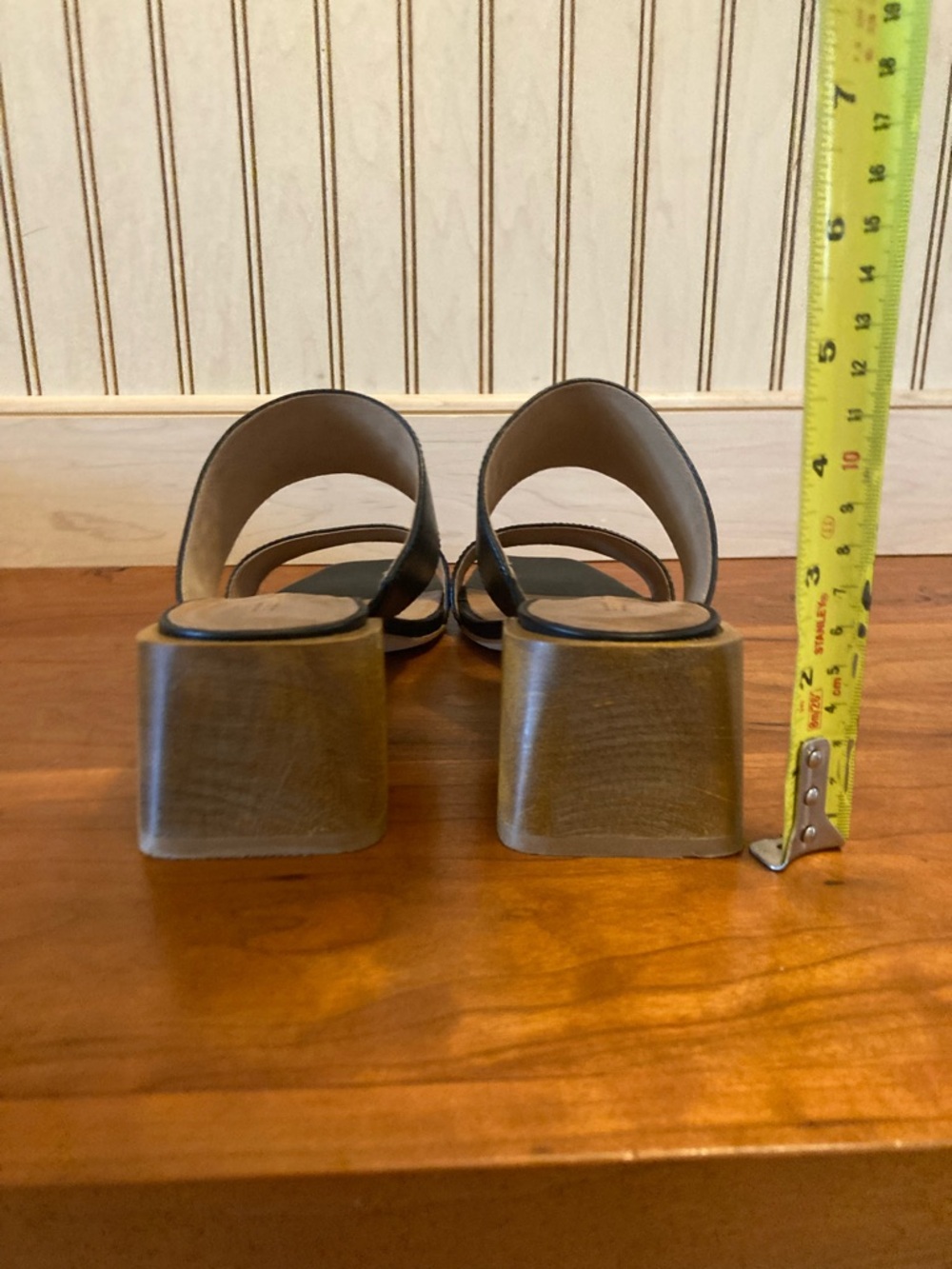 Bernardo Black Double Strap, Square-Toe Slide Mules - Picture 7 of 9